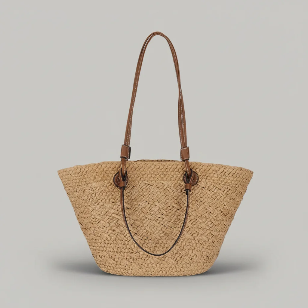 Sac tressé papier femme plage - Vue 3 - sac tressé