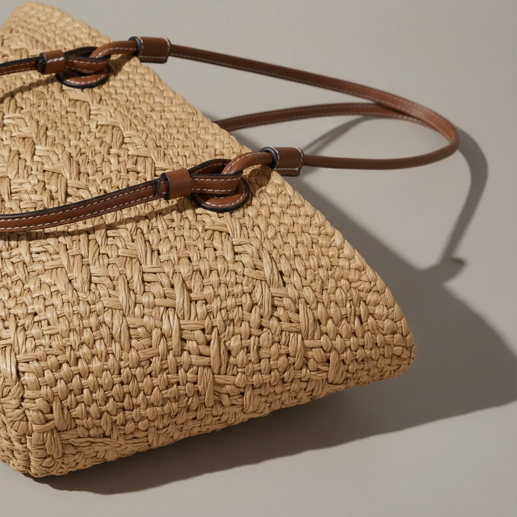 Sac tressé papier femme plage - Vue 4 - sac tressé