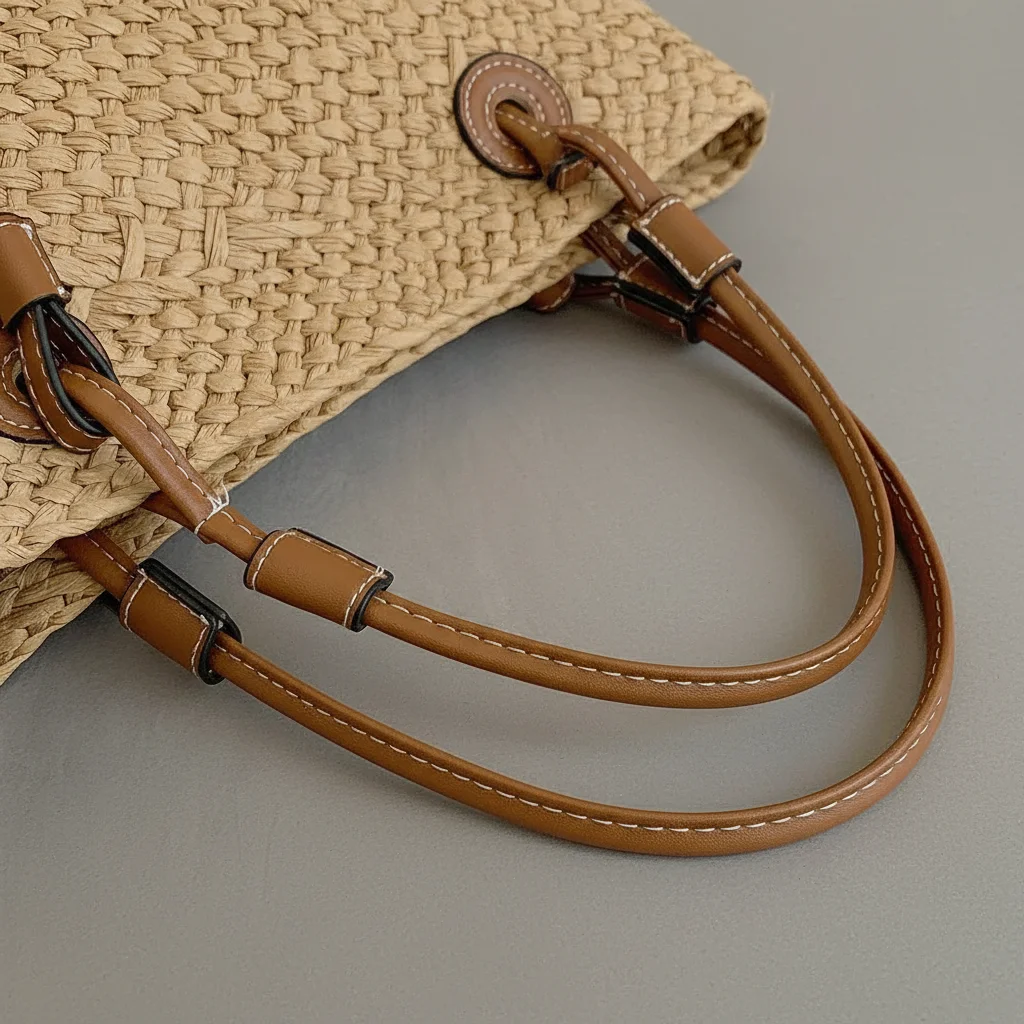 Sac tressé papier femme plage - Vue 7 - sac tressé