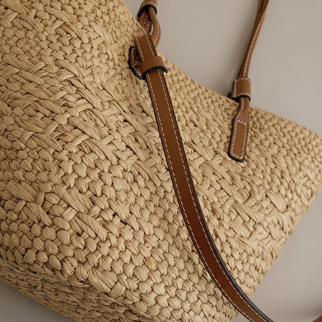 Sac tressé papier femme plage - Vue 9 - sac tressé