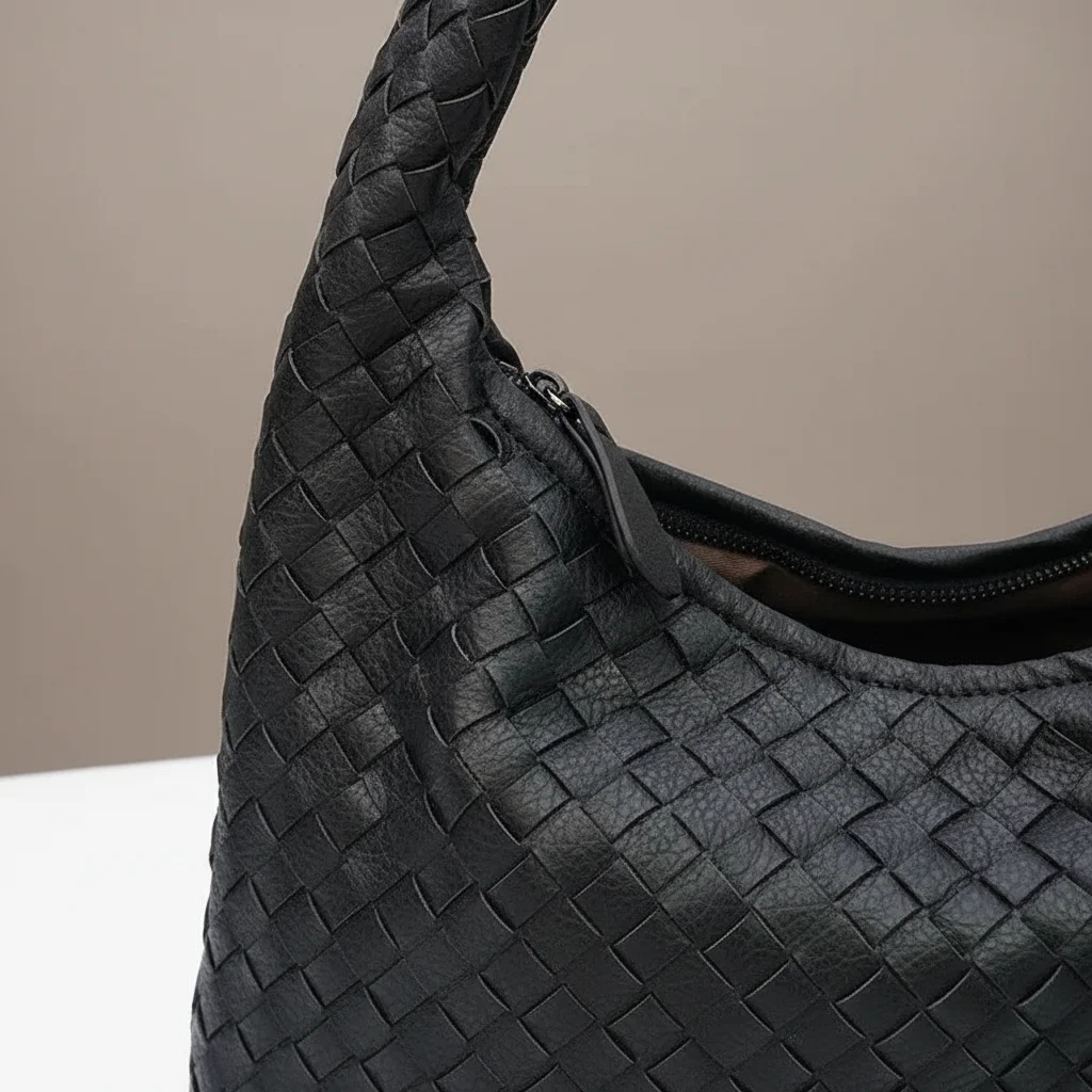 Sac tressé porté épaule simili cuir 15 pouces - Vue 7 - sac tressé