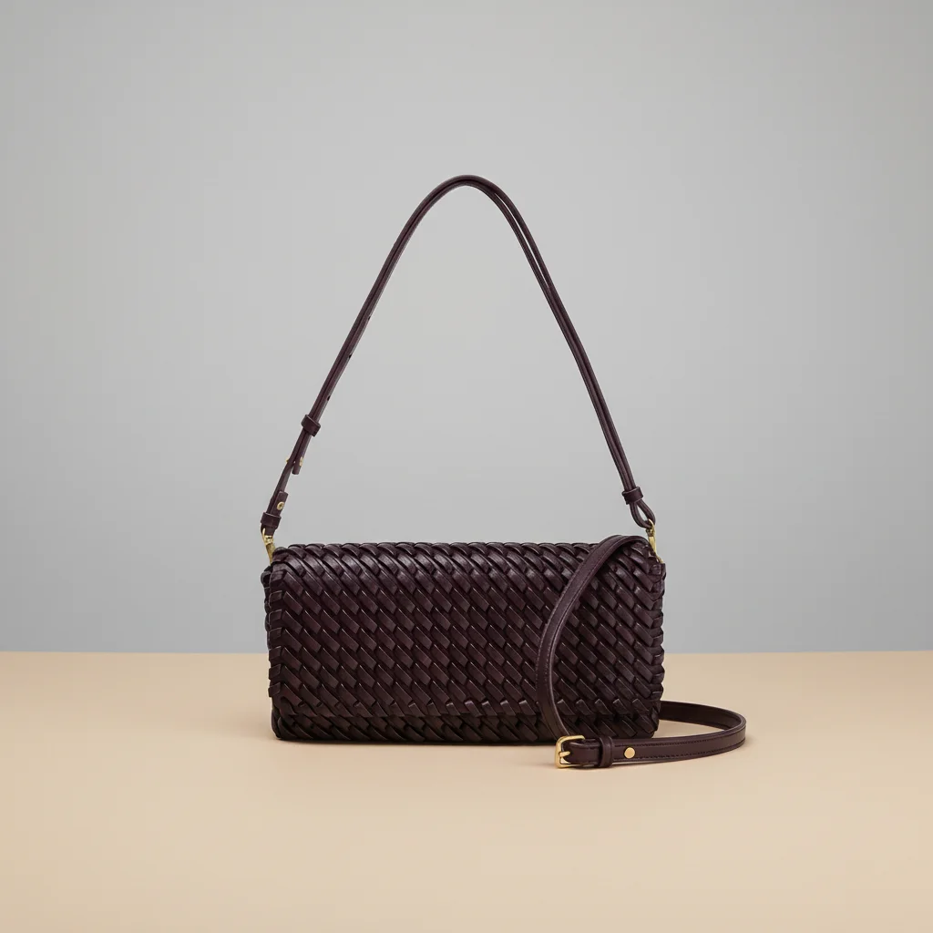 Sac tressé simili cuir structuré - Vue 3 - sac tressé