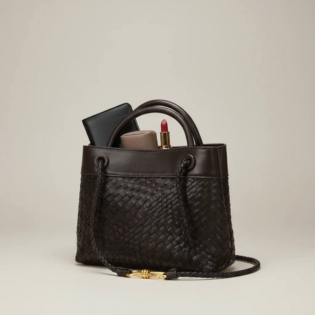 sac tressé simili cuir structuré - Vue 3 - sac tressé