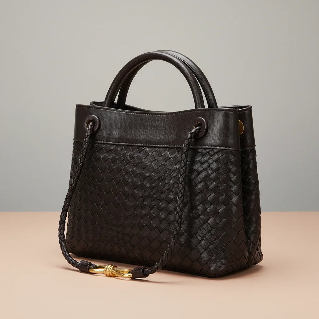 sac tressé simili cuir structuré - Vue 4 - sac tressé