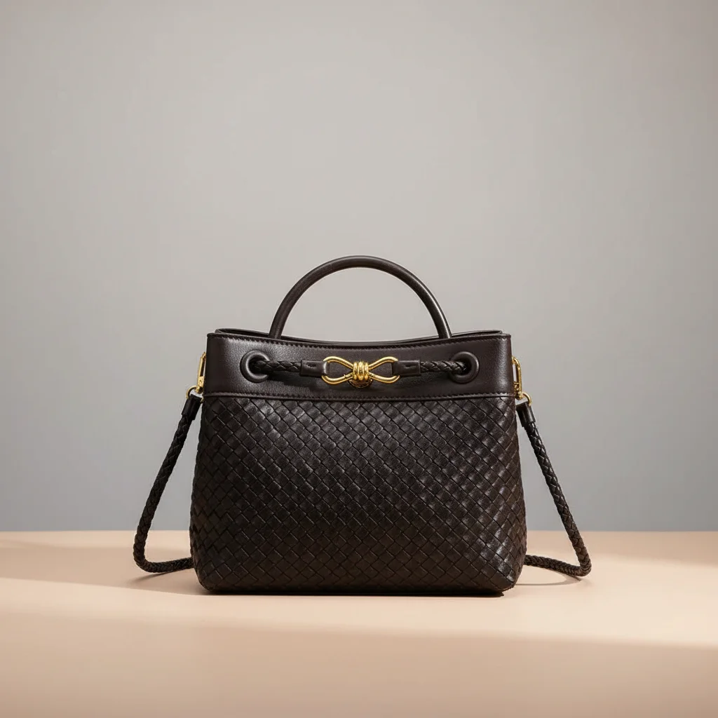 sac tressé simili cuir structuré - Vue 7 - sac tressé