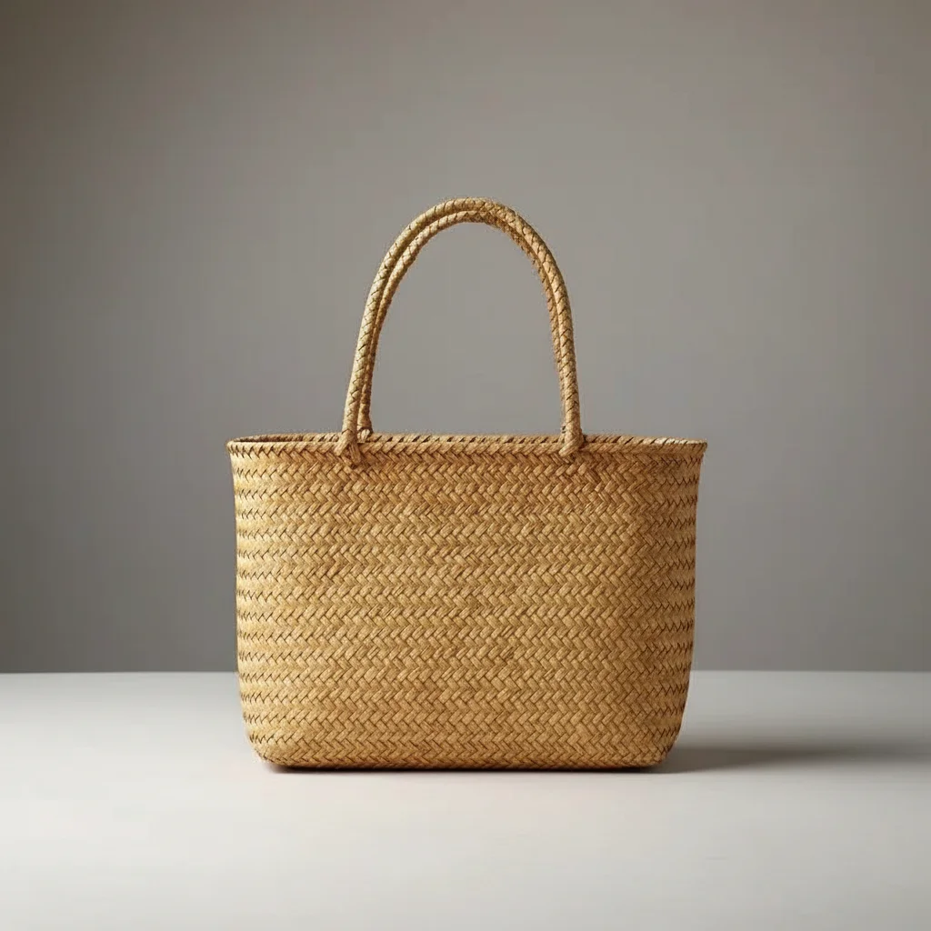 sac tressé bambou style champêtre - Vue 1 - sac tressé