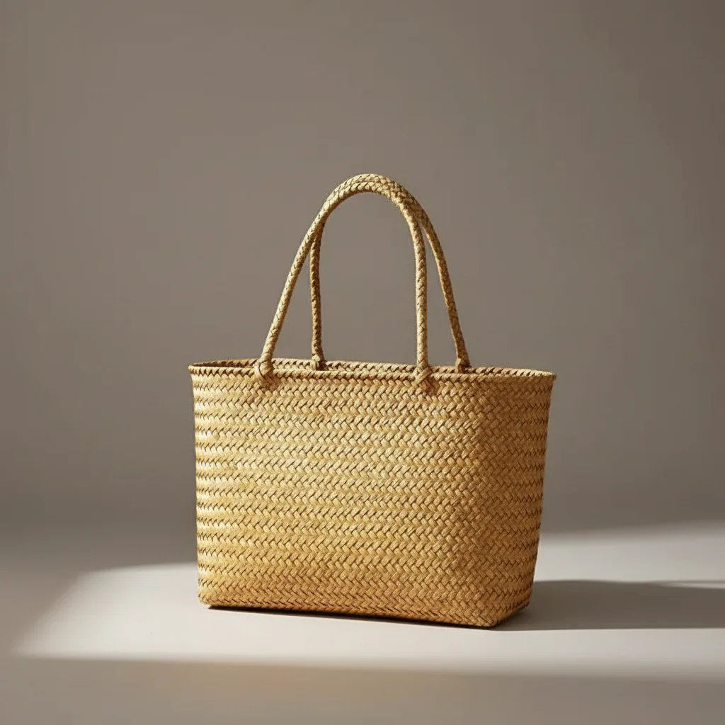 sac tressé bambou style champêtre - Vue 2 - sac tressé