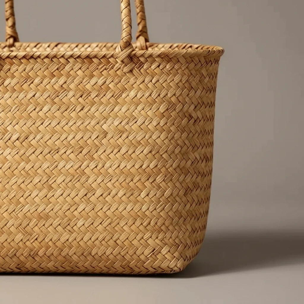 sac tressé bambou style champêtre - Vue 4 - sac tressé