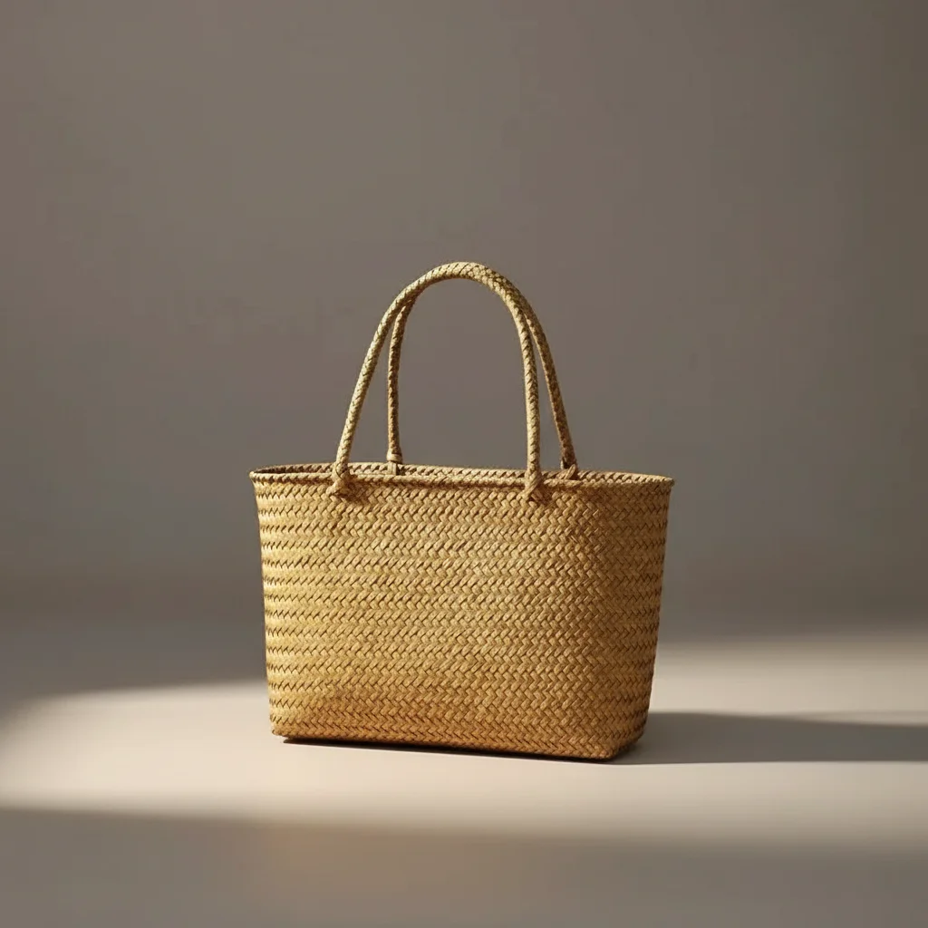 sac tressé bambou style champêtre - Vue 5 - sac tressé