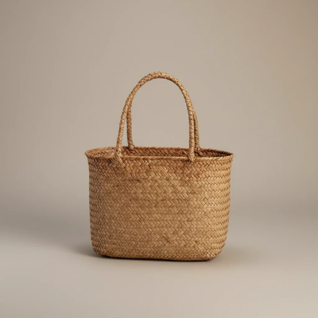 sac tressé bambou style champêtre - Vue 6 - sac tressé