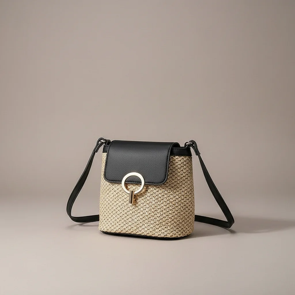 Sac tressé bandoulière femme simili cuir compact - Vue 15 - sac tressé