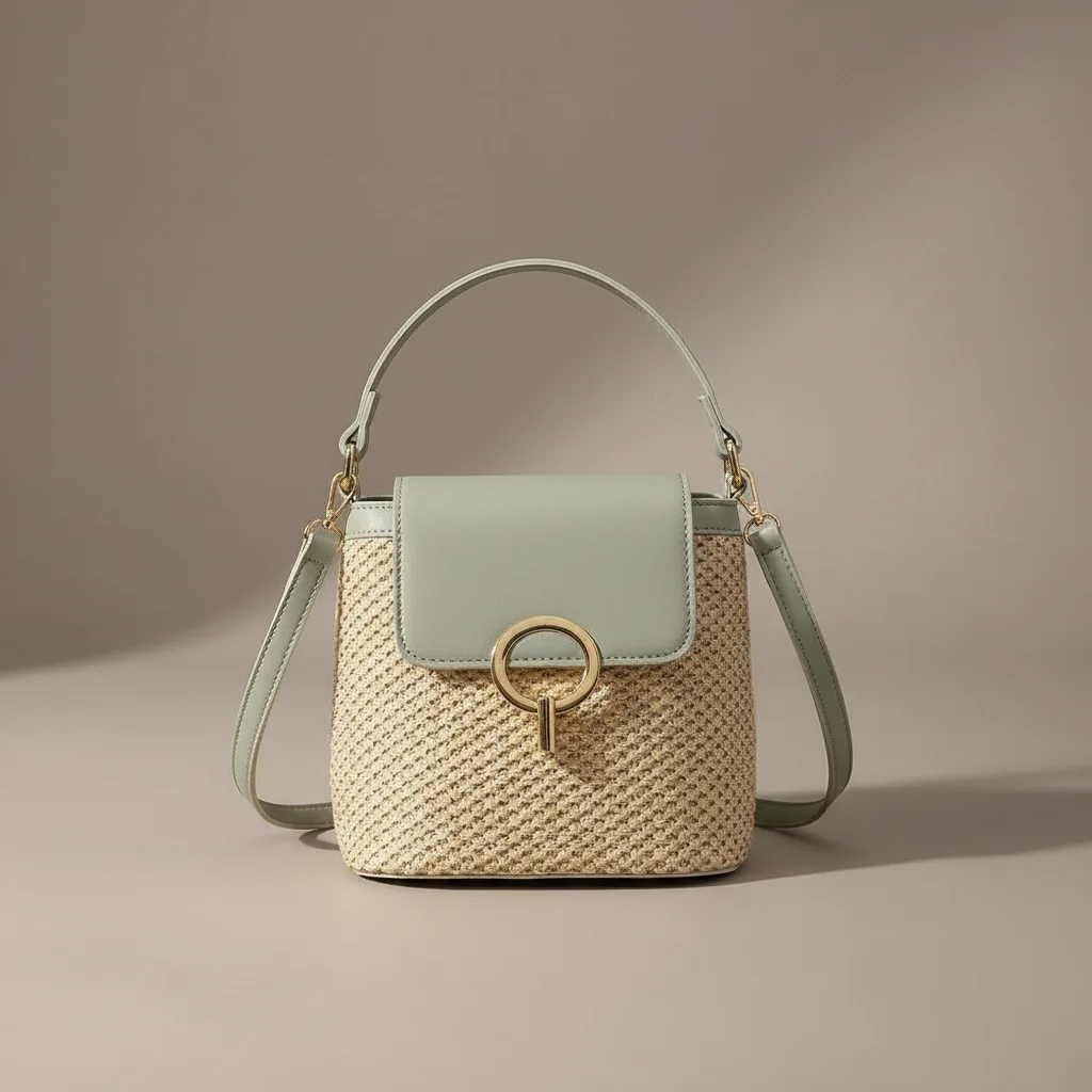 Sac tressé bandoulière femme simili cuir compact - Vue 5 - sac tressé