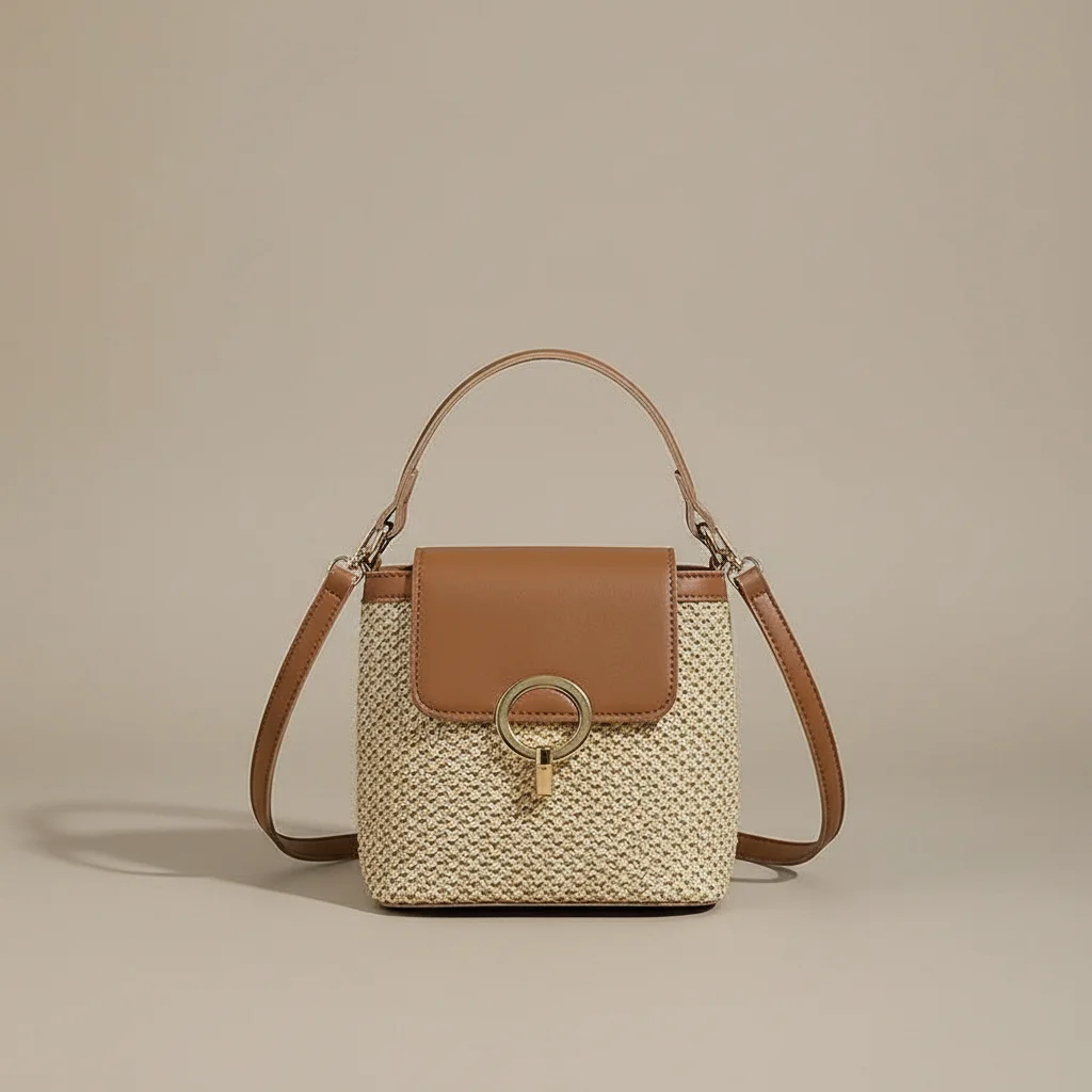 Sac tressé bandoulière femme simili cuir compact - Vue 6 - sac tressé