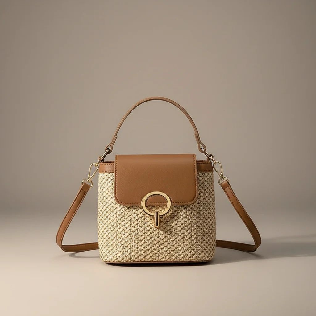 Sac tressé bandoulière femme simili cuir compact - Vue 7 - sac tressé