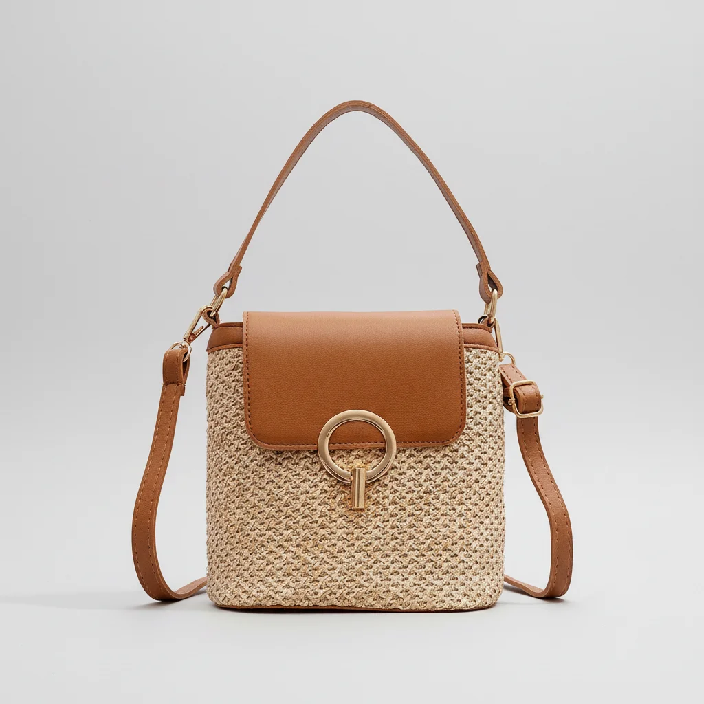 Sac tressé bandoulière femme simili cuir compact - Vue 8 - sac tressé