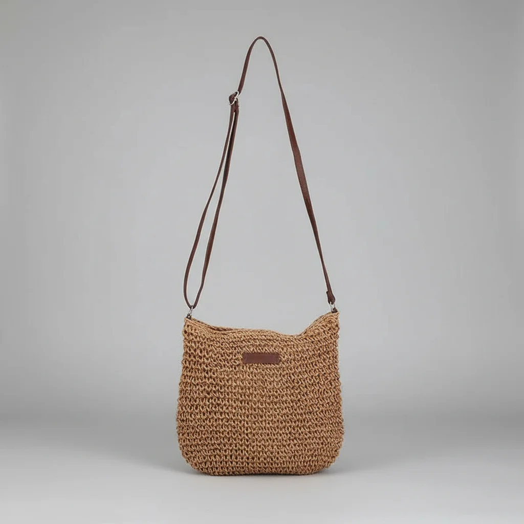 Sac tressé bandoulière femme style plage - Vue 11 - sac tressé