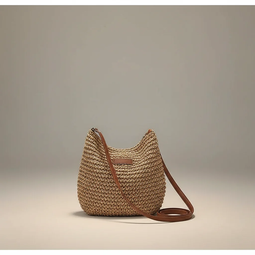 Sac tressé bandoulière femme style plage - Vue 13 - sac tressé