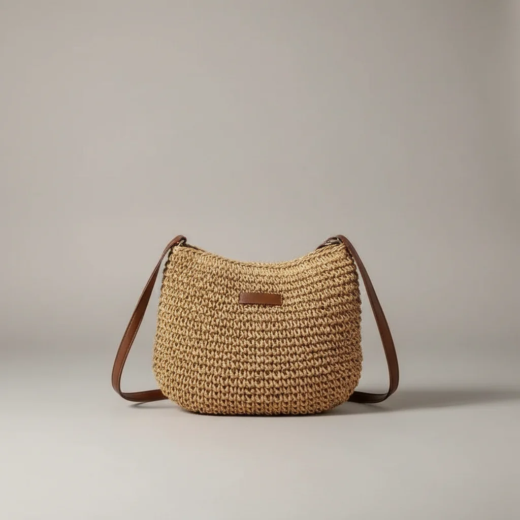 Sac tressé bandoulière femme style plage - Vue 16 - sac tressé
