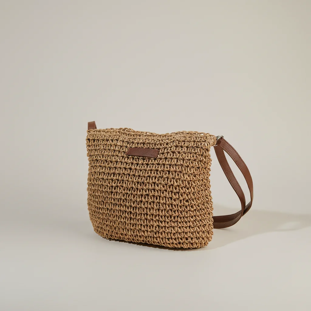 Sac tressé bandoulière femme style plage - Vue 6 - sac tressé