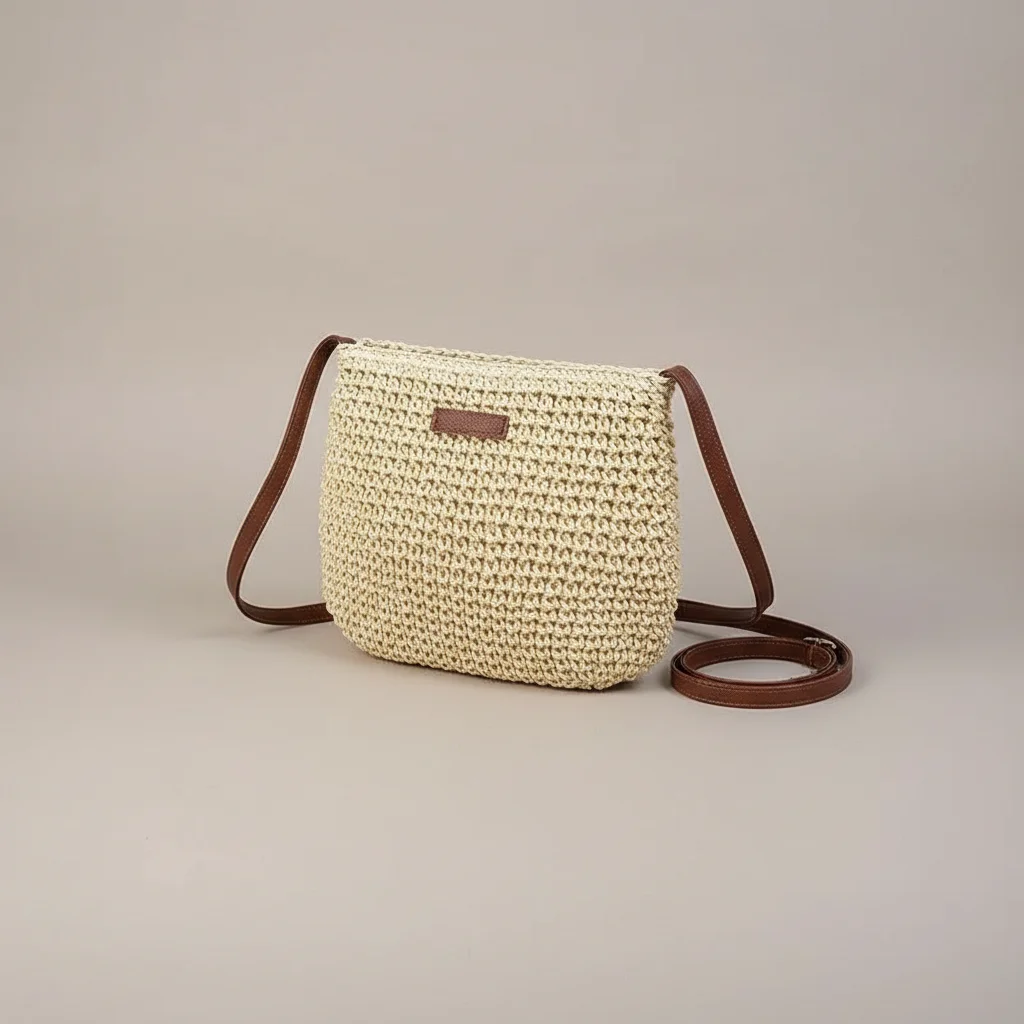 Sac tressé bandoulière femme style plage - Vue 8 - sac tressé