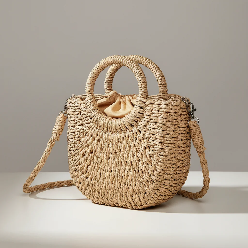 Sac tressé bandoulière femme style vacances - Vue 1 - sac tressé