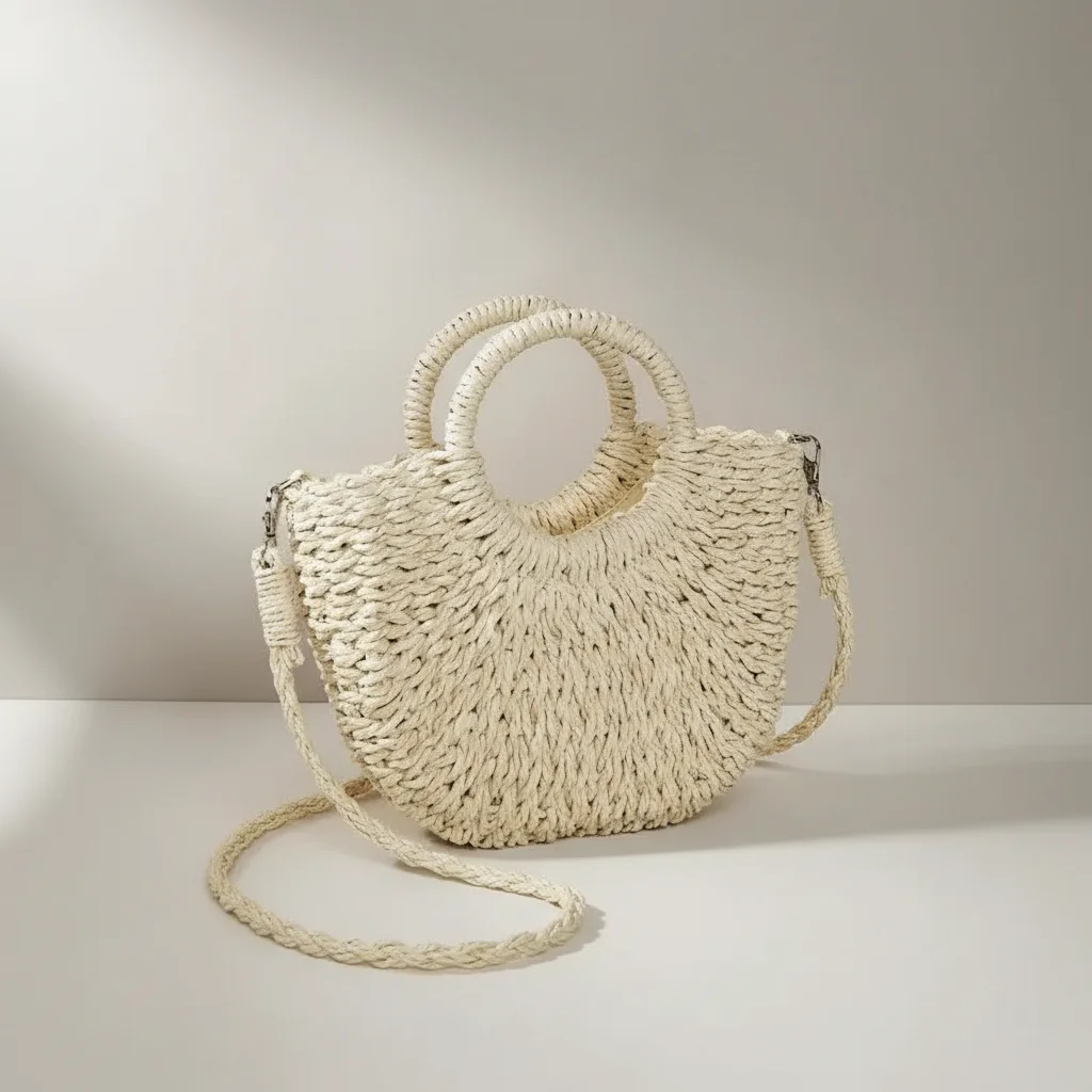Sac tressé bandoulière femme style vacances - Vue 11 - sac tressé