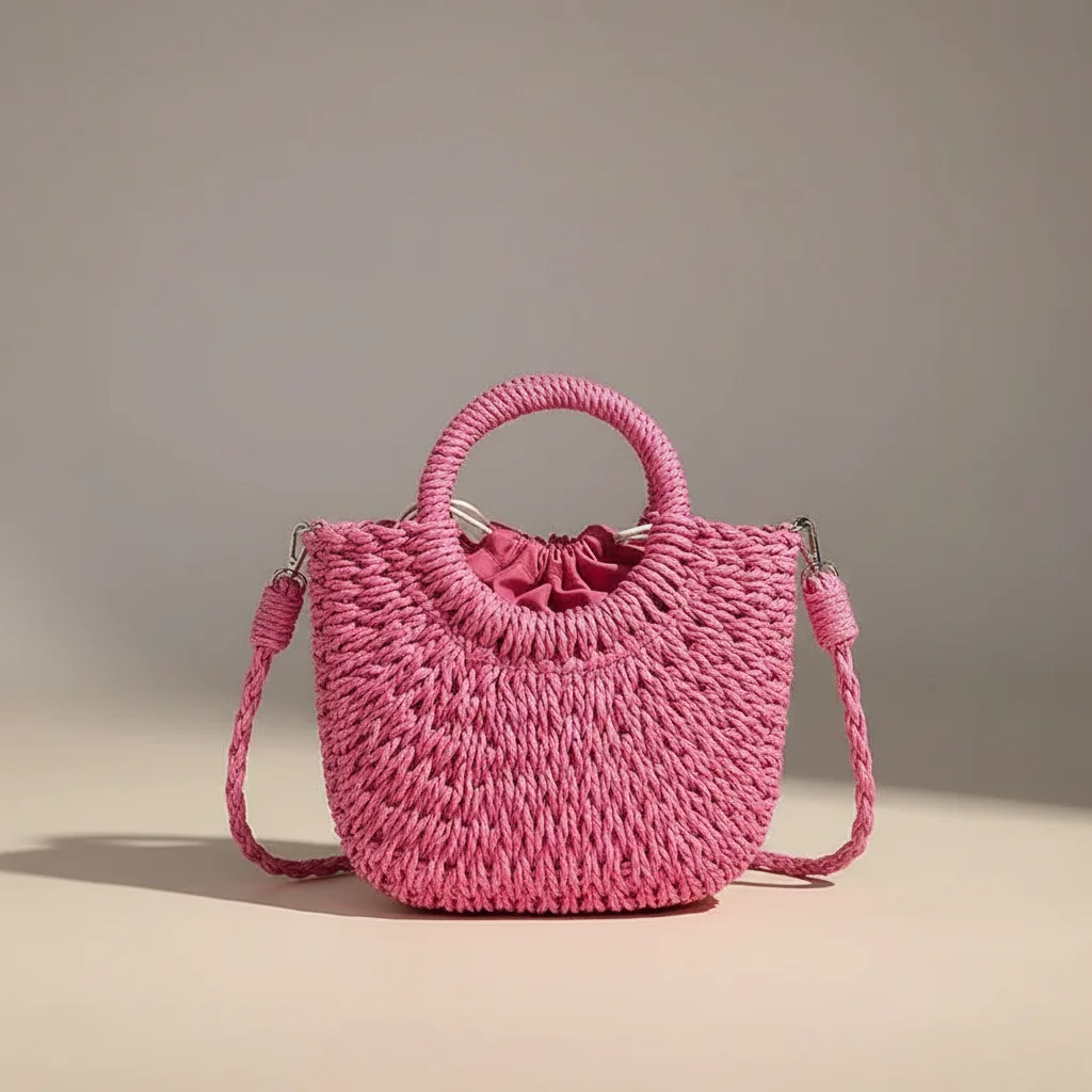 Sac tressé bandoulière femme style vacances - Vue 18 - sac tressé