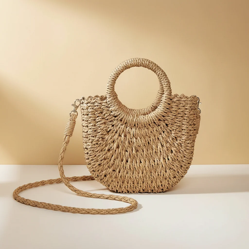 Sac tressé bandoulière femme style vacances - Vue 3 - sac tressé