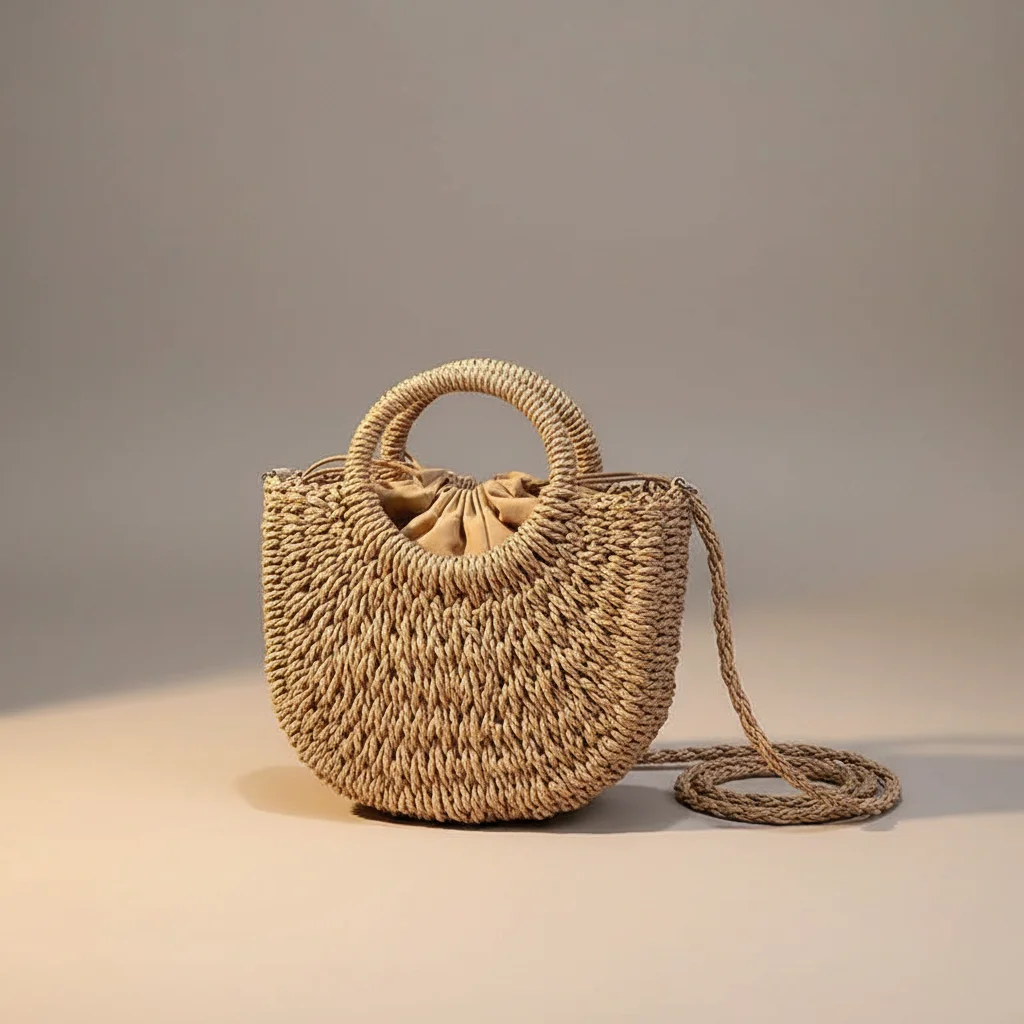 Sac tressé bandoulière femme style vacances - Vue 34 - sac tressé
