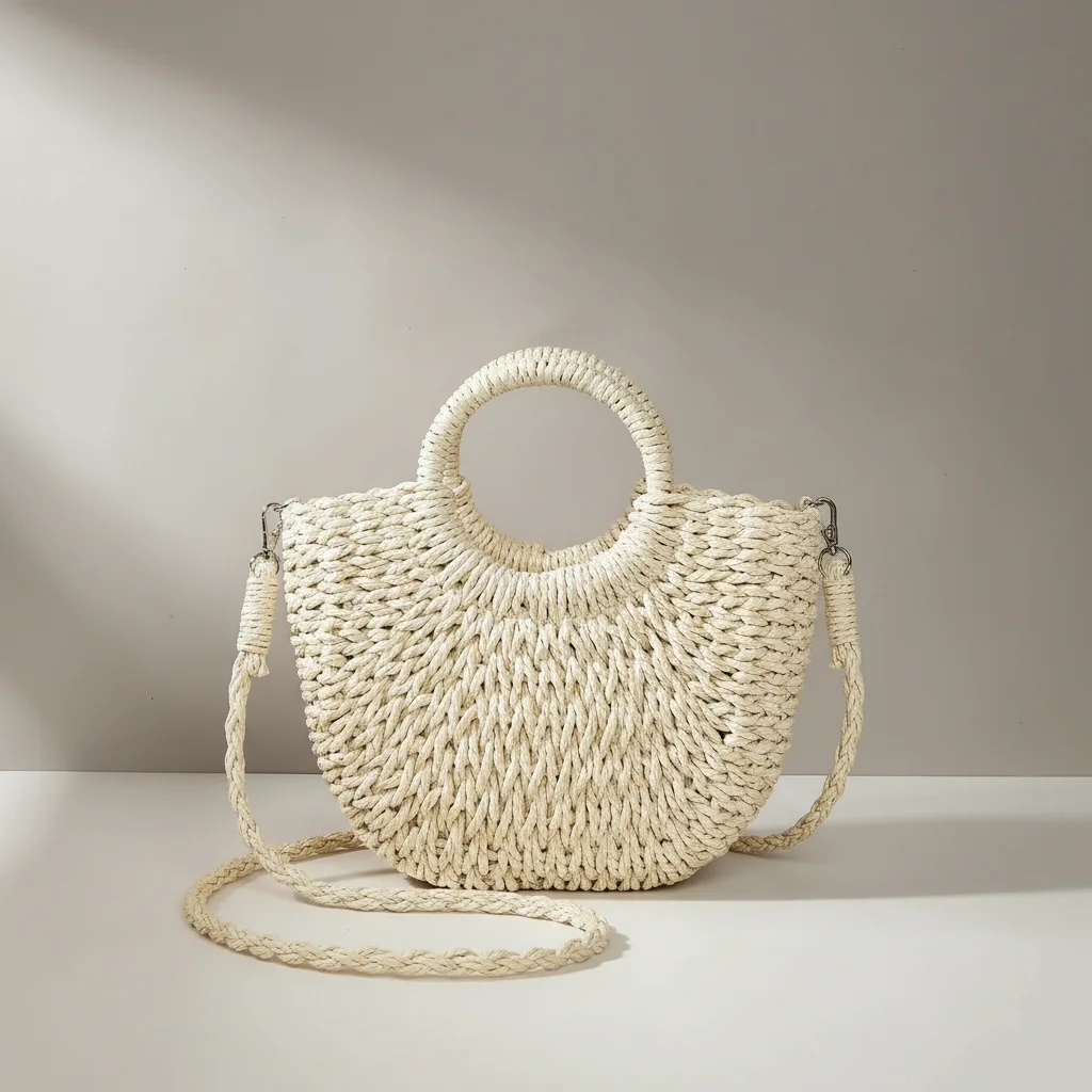 Sac tressé bandoulière femme style vacances - Vue 41 - sac tressé