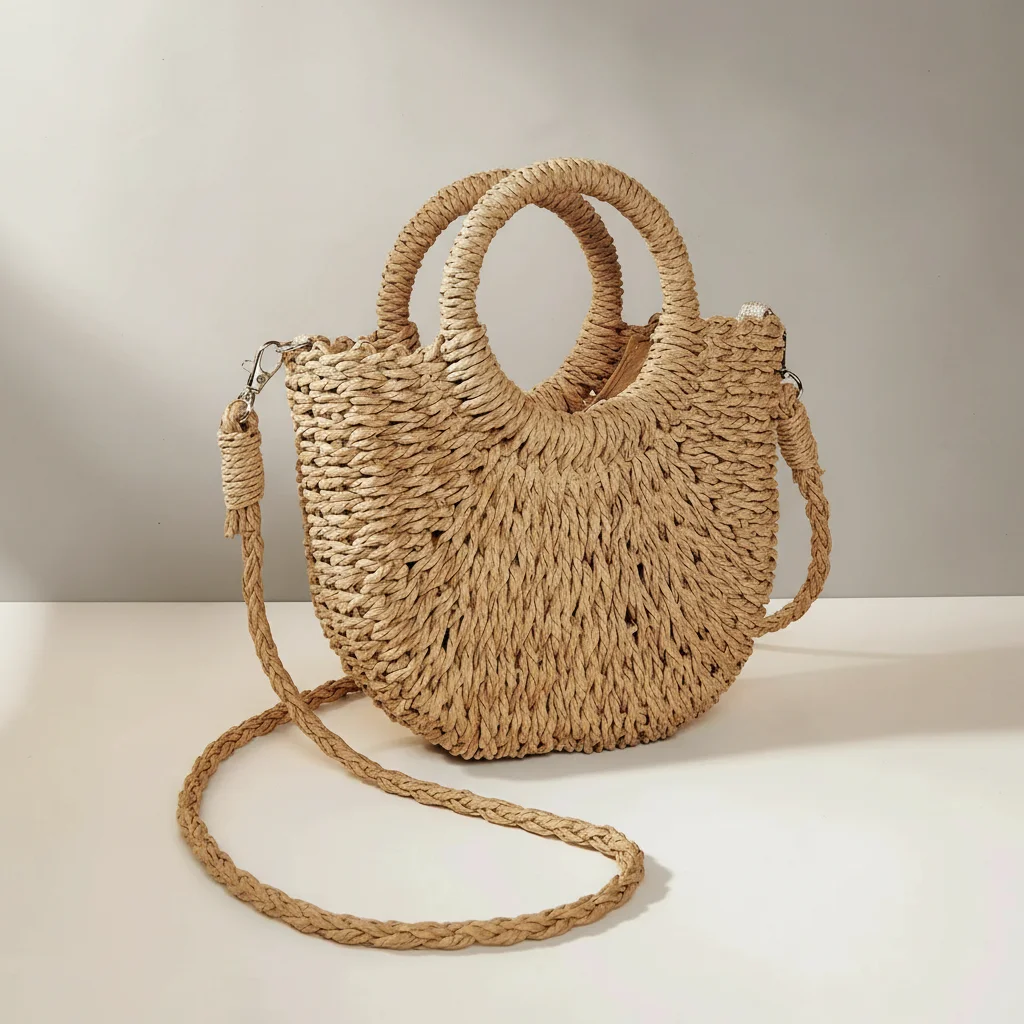 Sac tressé bandoulière femme style vacances - Vue 43 - sac tressé