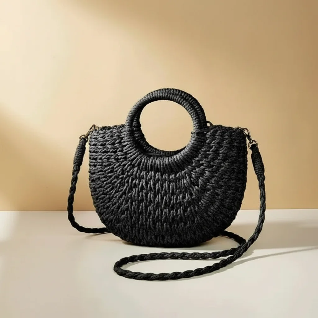 Sac tressé bandoulière femme style vacances - Vue 44 - sac tressé