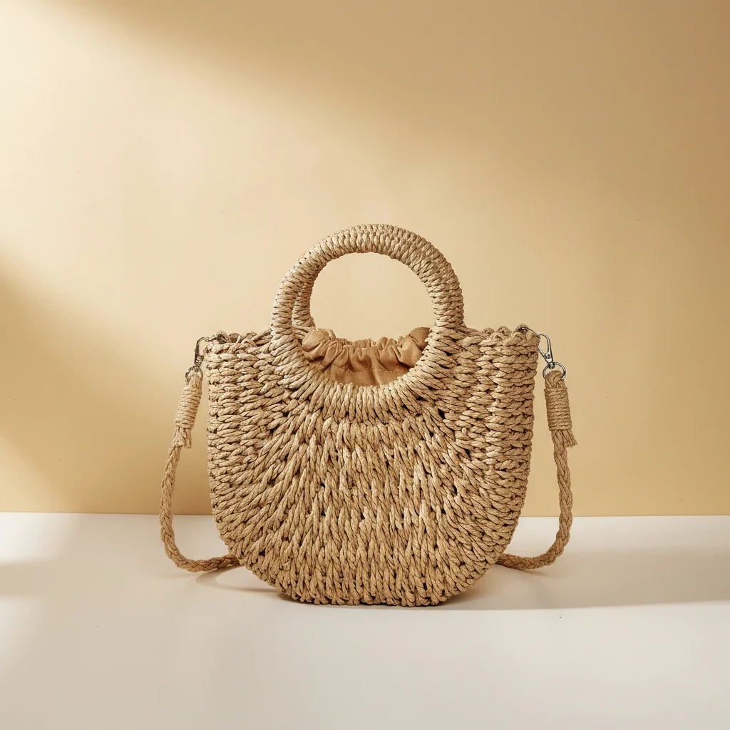 Sac tressé bandoulière femme style vacances - Vue 5 - sac tressé