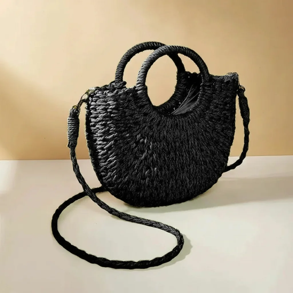 Sac tressé bandoulière femme style vacances - Vue 8 - sac tressé