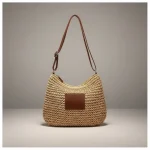 Sac tressé bandoulière papier souple - Vue 1 - sac tressé