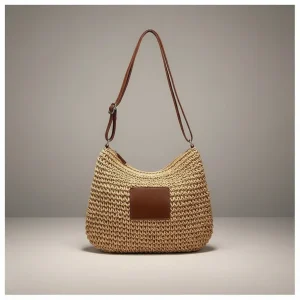 Sac tressé bandoulière papier souple - Vue 1 - sac tressé