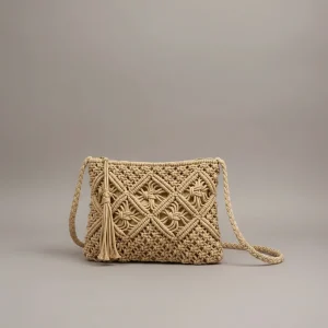 Sac tressé coton bohème bandoulière - Vue 1 - sac tressé