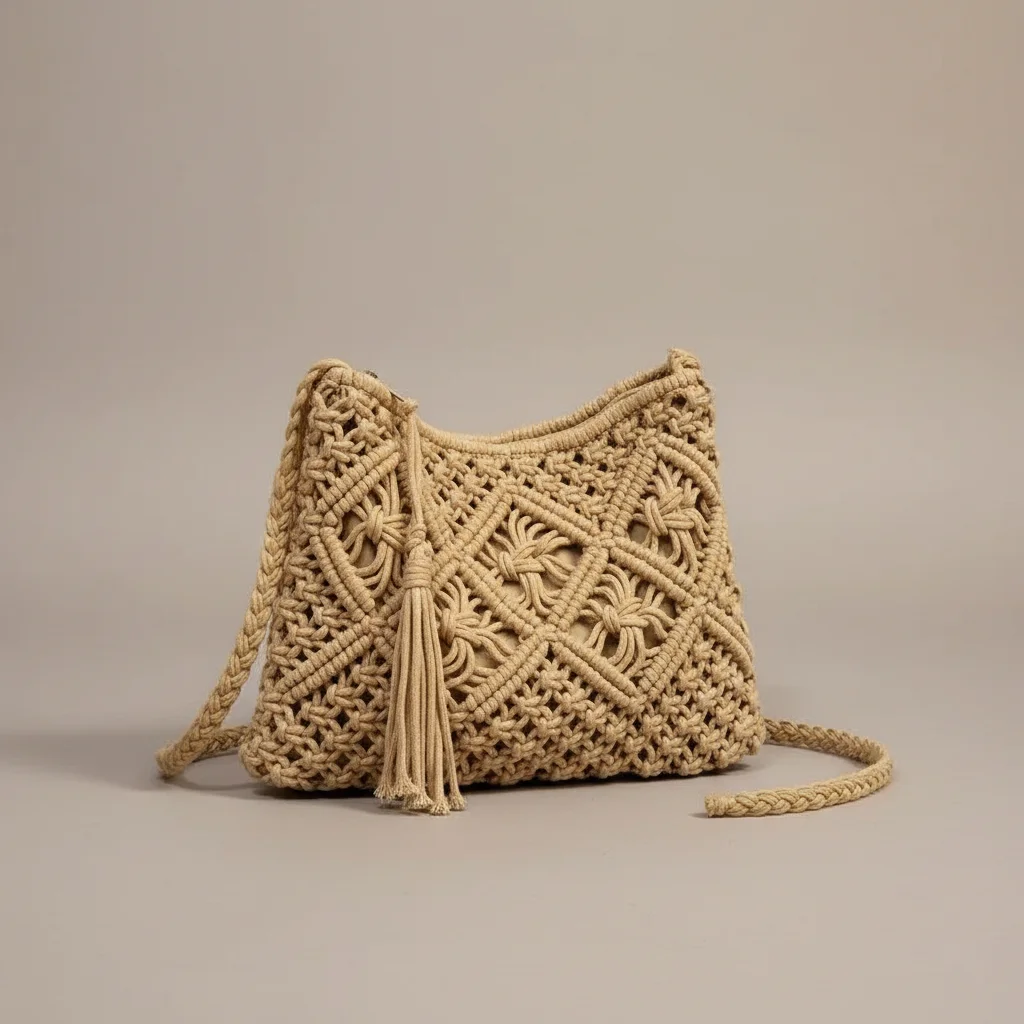 Sac tressé coton bohème bandoulière - Vue 11 - sac tressé