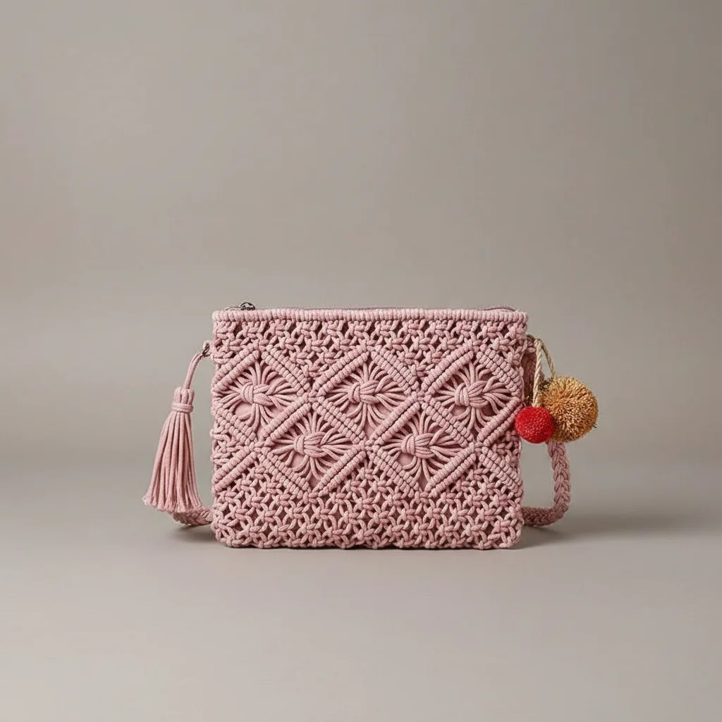 Sac tressé coton bohème bandoulière - Vue 12 - sac tressé