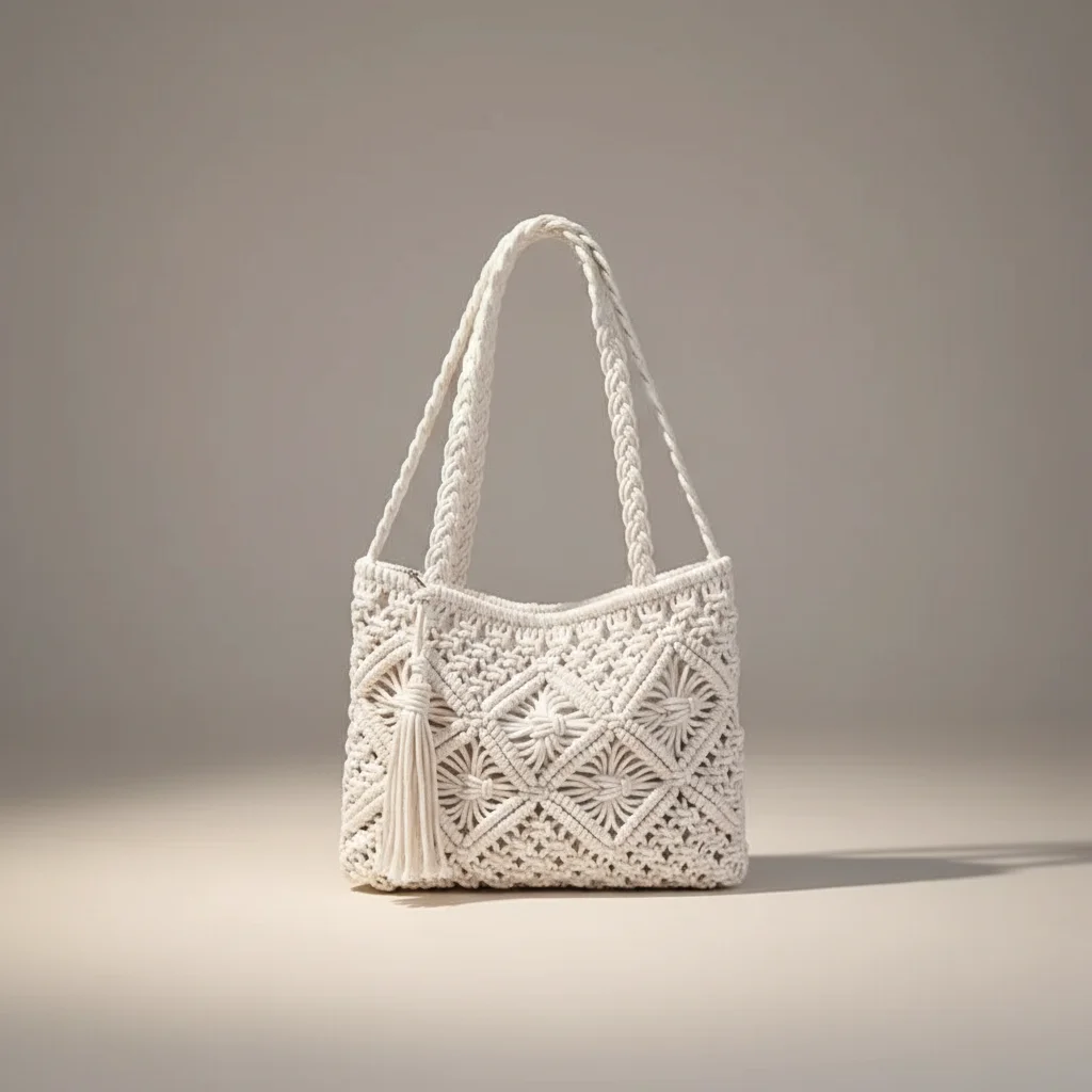 Sac tressé coton bohème bandoulière - Vue 13 - sac tressé