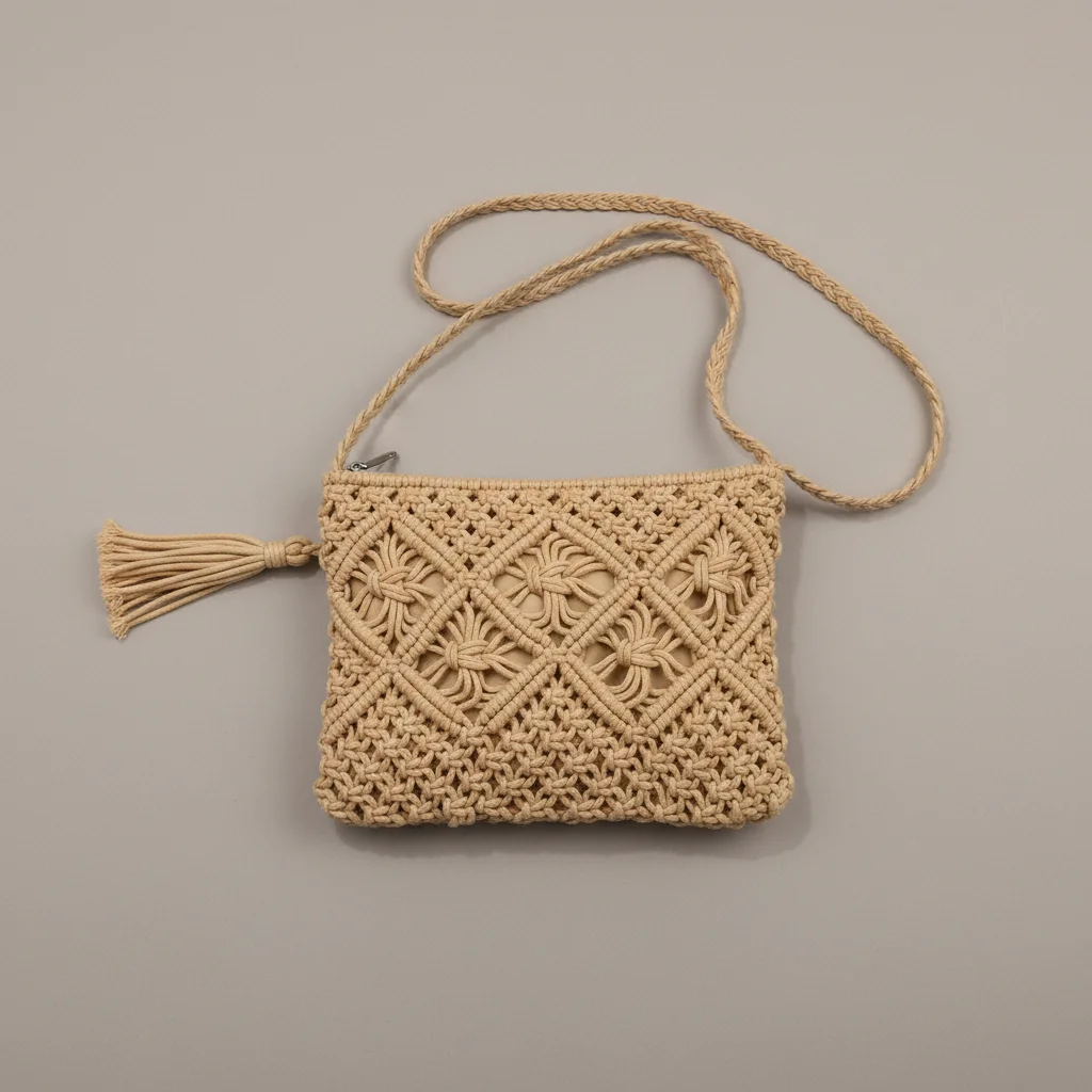 Sac tressé coton bohème bandoulière - Vue 3 - sac tressé