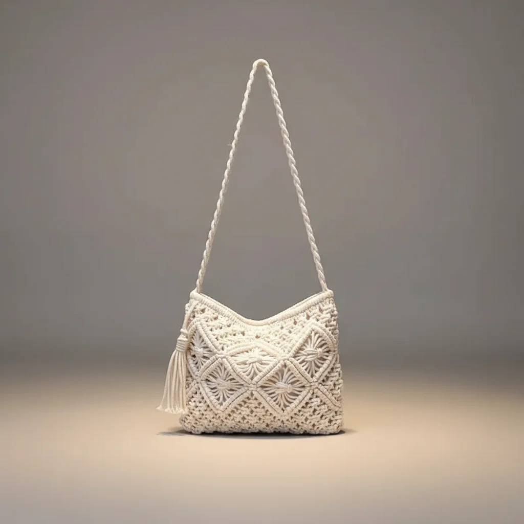 Sac tressé coton bohème bandoulière - Vue 7 - sac tressé