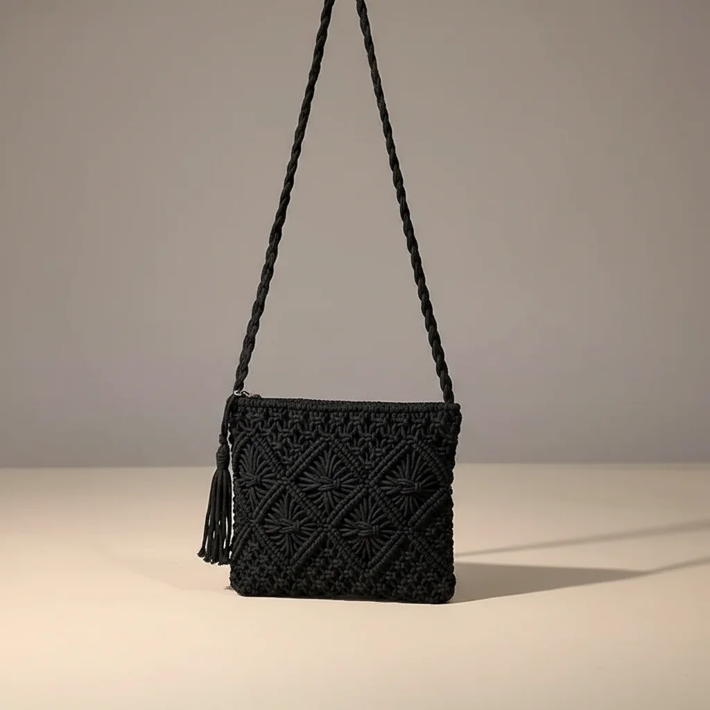 Sac tressé coton bohème bandoulière - Vue 9 - sac tressé