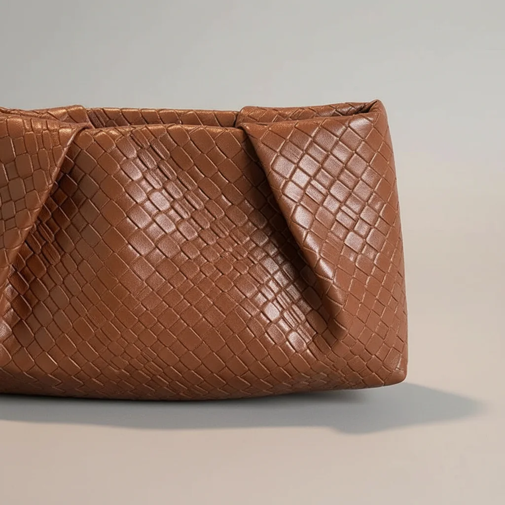 Sac tressé cuir pu soirée élégante - Vue 4 - sac tressé