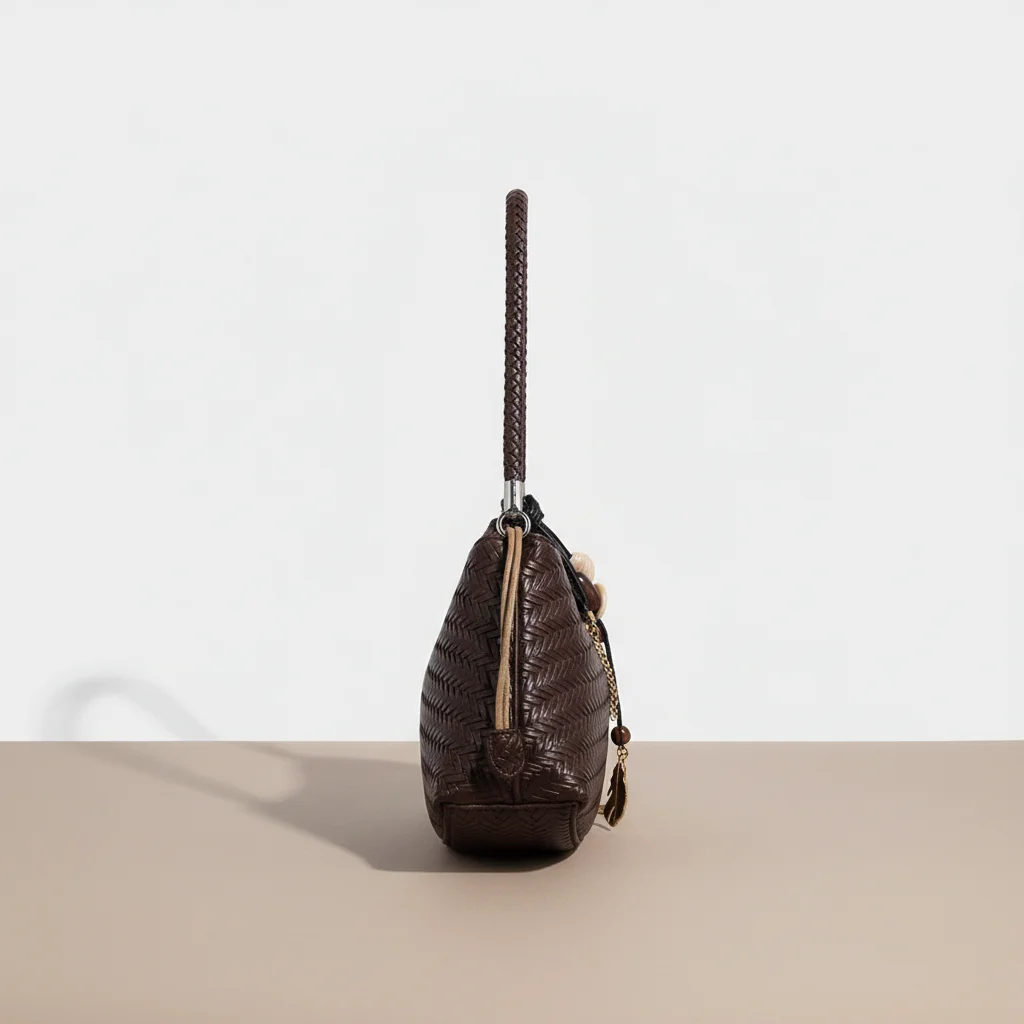 Sac tressé cuir pu style rétro - Vue 2 - sac tressé