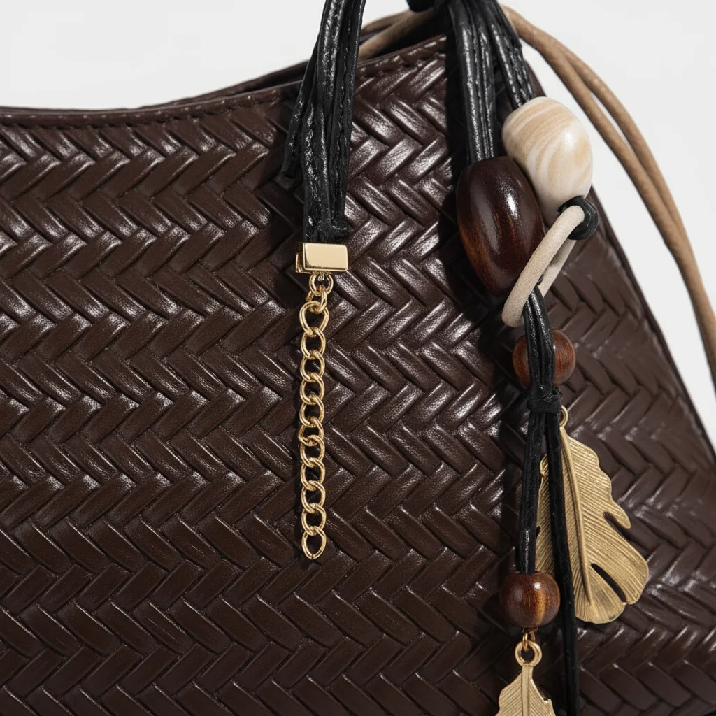 Sac tressé cuir pu style rétro - Vue 4 - sac tressé
