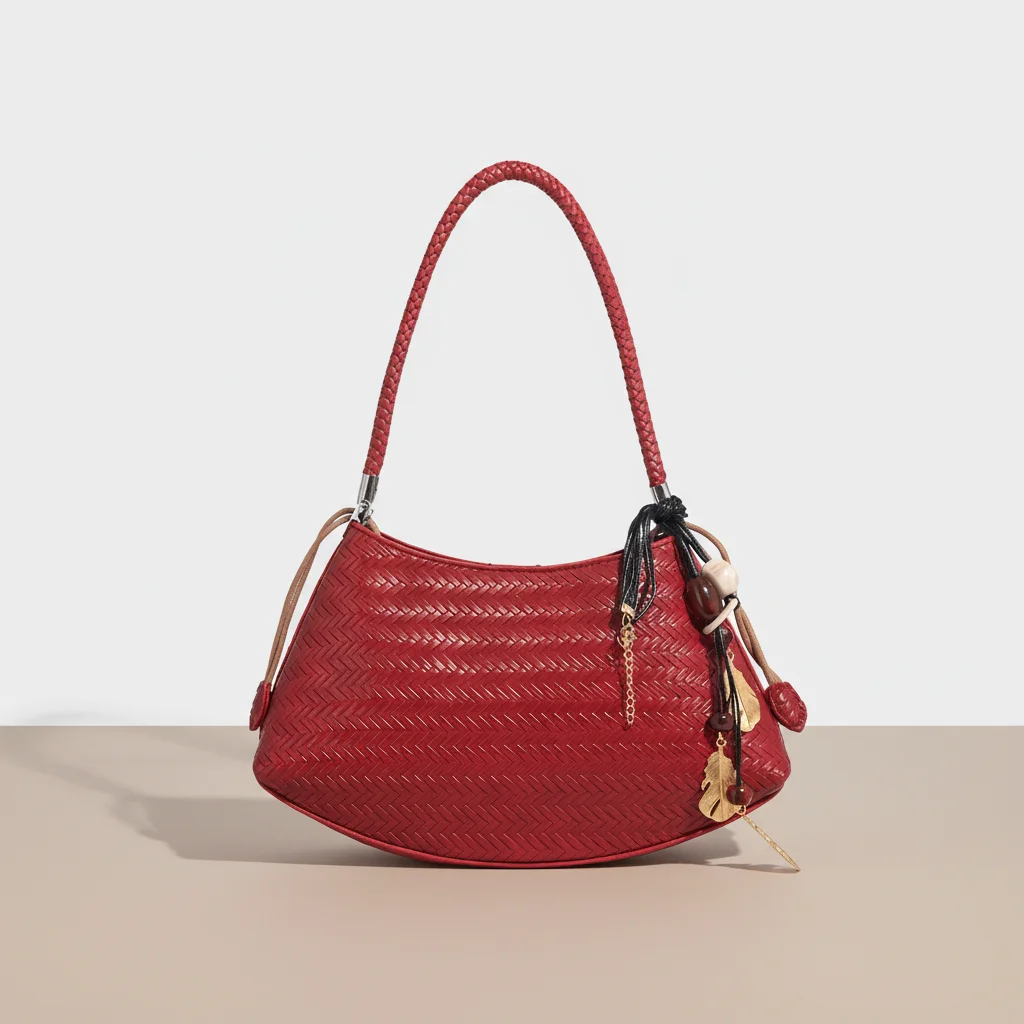 Sac tressé cuir pu style rétro - Vue 8 - sac tressé