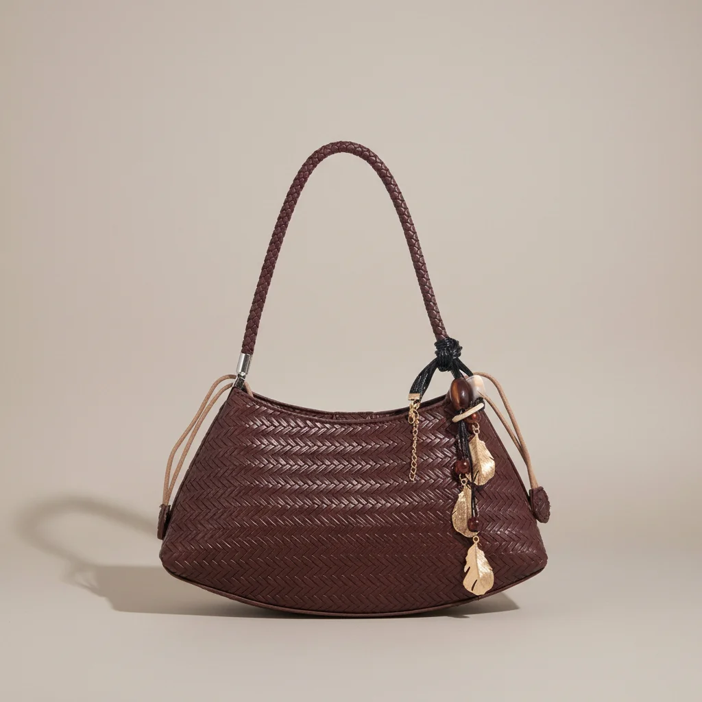 Sac tressé cuir pu style rétro - Vue 9 - sac tressé