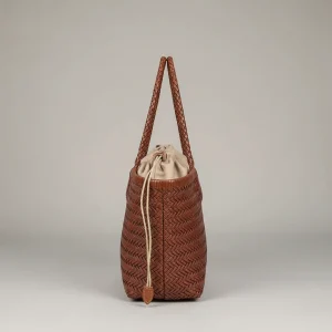Sac tressé cuir véritable porté main - Vue 2 - sac tressé