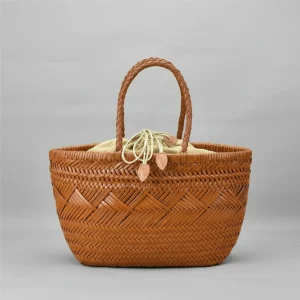Sac tressé cuir vintage femme - Vue 1 - sac tressé